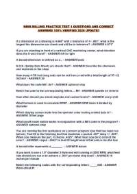 NIMS MILLING PRACTICE TEST 1 QUESTIONS AND CORRECT ANSWERS 100% VERIFIED 2026 UPDATE!!