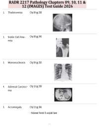 RADR 2217 Pathology Chapters 09, 10, 11 & 12 (IMAGES) Test Guide 2026