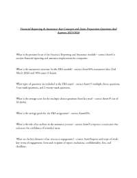 Financial Reporting & Assurance: Key Concepts and Exam Preparation Questions And Answers