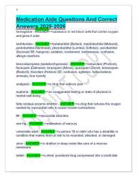 Medication Aide Questions And Correct Answers 2025-2026