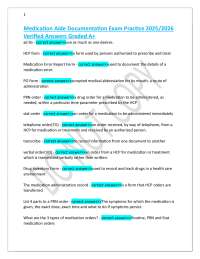 Medication Aide Documentation Exam Practice 2025/2026 Verified Answers Graded A+
