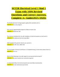 NCCER Electrical Level 1 Module 1 Exam 2025/2026 – Complete A+ Guide with Verified Q&A