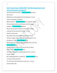ISSA Latest Exam 2026/2027 Verified Questions And Correct Answers Graded A