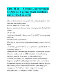 CDC 3F151 - Services Journeyman- MODULE 1 actual exam questions and verified answers