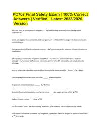 PC707 Final Safety Exam | 100% Correct Answers | Verified | Latest 2025/2026 Version