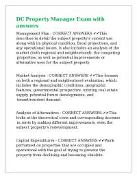 DC Property Manager Exam with answers