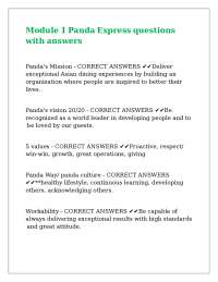Module 1 Panda Express questions with answers.