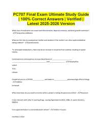 PC707 Final Exam Ultimate Study Guide | 100% Correct Answers | Verified | 2025-2026