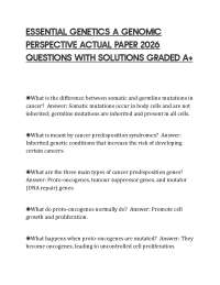 ESSENTIAL GENETICS A GENOMIC PERSPECTIVE ACTUAL PAPER 2026 QUESTIONS WITH SOLUTIONS GRADED