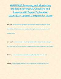 WGU D659 Assessing and Monitoring Student Learning OA Questions and Answers with Expert Ex