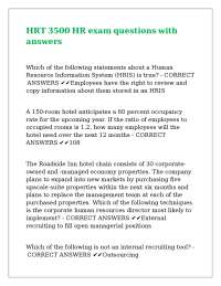 HRT 3500 HR exam questions with answers