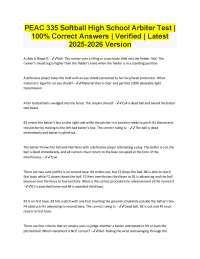 PEAC 335 Softball High School Arbiter Test | 100% Correct Answers | Verified | 2025-2026