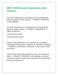 HRT 3500 Exam #2 questions with answers