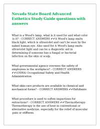 Nevada State Board Advanced Esthetics Study Guide questions with answers