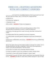 FRHD 4310 - CHAPTER 5 QUESTIONS WITH 100% CORRECT ANSWERS.