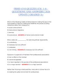 FRHD 4310 QUIZZES (CH. 1-4) - QUESTIONS AND ANSWERS | 2026 UPDATE | GRADED A+