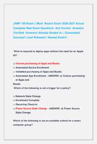 JAMF 100 Exam || Most Recent Exam 2026-2027 Actual Complete Real Exam Questions And Cor