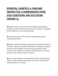 ESSENTIAL GENETICS A GENOMIC PERSPECTIVE COMPREHENSIVE PAPER 2026 QUESTIONS AND SOLUTIONS