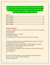 Certified ESG Analyst CESGA Exam 2026 Prep Test Bank Covering 350 Correctly Answered Quest