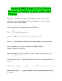 Pearson RBT Exam | 100% Correct Answers | Verified | Latest 2025-2026 Version