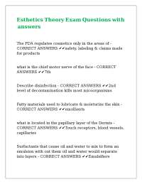 Esthetics Theory Exam Questions with answers