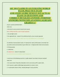 AIC 300 CLAIMS IN AN EVOLVING WORLD EXAM, PRACTICE EXAM AND STUDY GUIDE NEWEST 2025 ACT