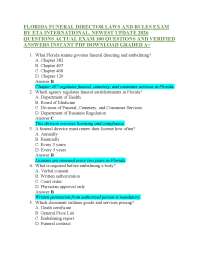 FLORIDA FUNERAL DIRECTOR LAWS AND RULES EXAM BY ETA INTERNATIONAL. NEWEST UPDATE 2026 QUE