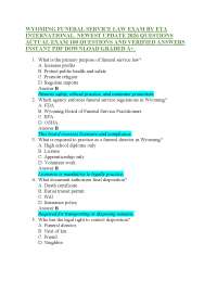 WYOMING FUNERAL SERVICE LAW EXAM BY ETA INTERNATIONAL. NEWEST UPDATE 2026 QUESTIONS ACTU