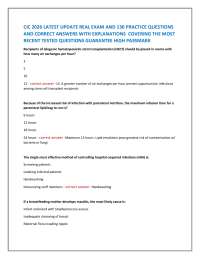 CIC 2026 LATEST UPDATE REAL EXAM AND 130 PRACTICE QUESTIONS AND CORRECT ANSWERS WITH EXPL