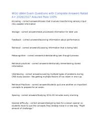 WGU d664 Exam Questions with Complete Answers Rated A+ 2026/2027 Assured Pass 100%