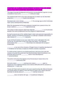CHAPTER 10: HUMAN DEVELOPMENT ACROSS THE LIFE SPAN (PRACTICE TEST)|