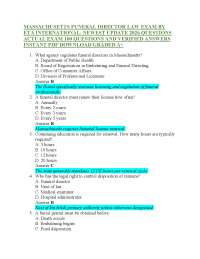 MASSACHUSETTS FUNERAL DIRECTOR LAW EXAM BY ETA INTERNATIONAL. NEWEST UPDATE 2026 QUESTION