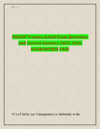FISDAP Trauma Exam Practice Questions & Answers (2025–2026 Study Guide)