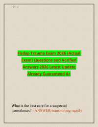 FISDAP Trauma Exam Practice Questions & Answers (2026 Updated Study Guide)