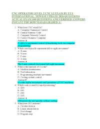 CNC OPERATOR LEVEL 2 CNC L2 EXAM BY ETA INTERNATIONAL. NEWEST UPDATE 2026 QUESTIONS ACTU