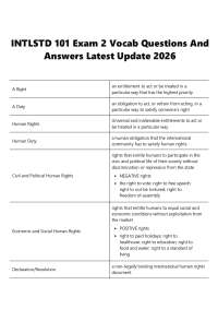 INTLSTD 101 Exam 2 Vocab Questions And Answers Latest Update 2026