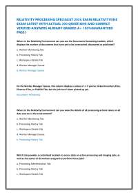 RELATIVITY PROCESSING SPECIALIST 2026 EXAM RELATIVITYONE EXAM LATEST WITH ACTUAL 200 QUES