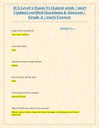 IC3 Level 2 Exam V1 (Latest 2026 / 2027 Update) verified Questions & Answers | Grade A |
