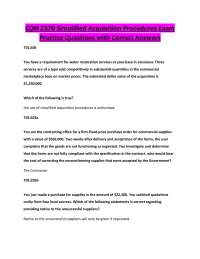 CON 2370 Simplified Acquisition Procedures Exam Practice Questions with Correct Answers