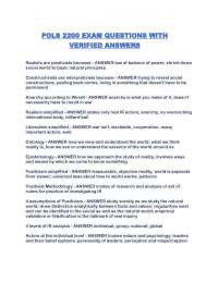 POLS 2200 EXAM QUESTIONS WITH VERIFIED ANSWERS.