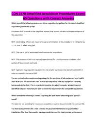 CON 2370 Simplified Acquisition Procedures Exam| 60 Questions with Correct Answers