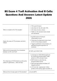 BS Exam 4 Tcell Activation And B Cells: Questions And Answers Latest Update 2026