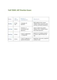 Full TOEFL iBT full Exam Test Guide