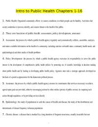 INTRODUCTION TO PUBLIC HEALTH CHAPTER 1-6