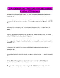 CSFA Fundamentals Exam Questions with answers Verified 100% Correct