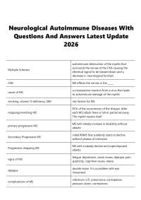 Neurological Autoimmune Diseases With Questions And Answers Latest Update 2026