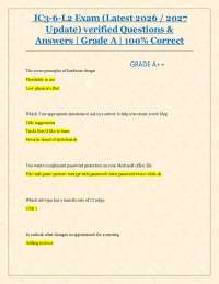 IC3-6-L2 Exam (Latest 2026 / 2027 Update) verified Questions & Answers | Grade A | 100%