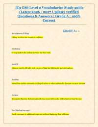 IC3 GS6 Level 2 Vocabularies Study guide (Latest 2026 / 2027 Update) verified Q & A