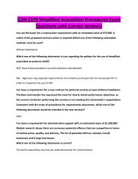 CON 2370 Simplified Acquisition Procedures Exam Questions with Correct Answers