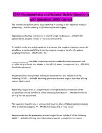 CSFA Fundamentals and Surgical Safety Questions with Solutions 100% Correct
